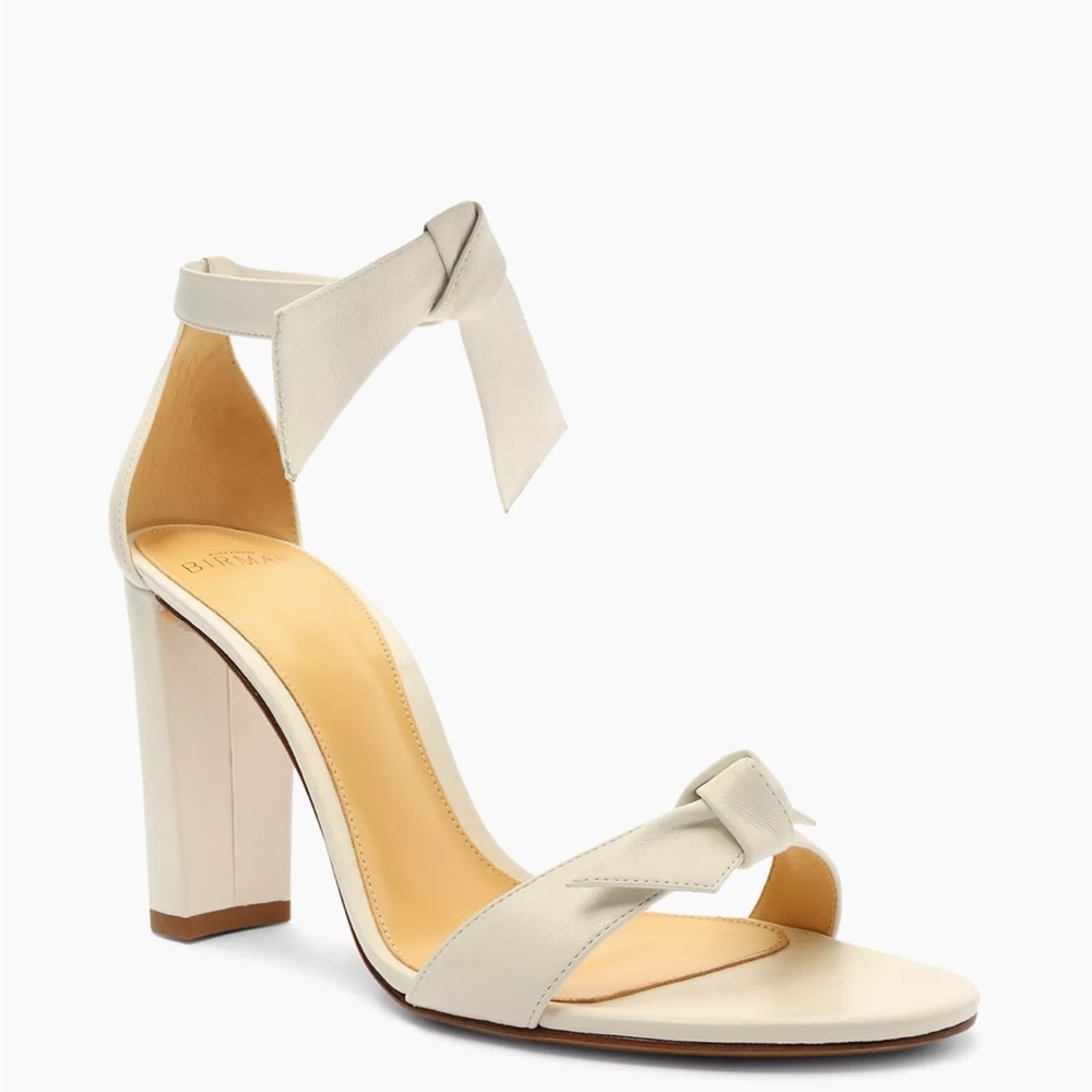 Alexandre Birman White Clarita Leather Ankle-Strap Sandals Size 40/10